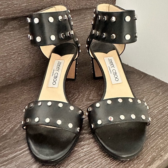 Jimmy Choo Veto Heel, Size 6, Black with silver studs - Picture 2 of 4